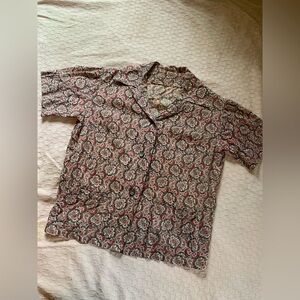 Vintage handmade cotton button down pajama top. Approx size S.